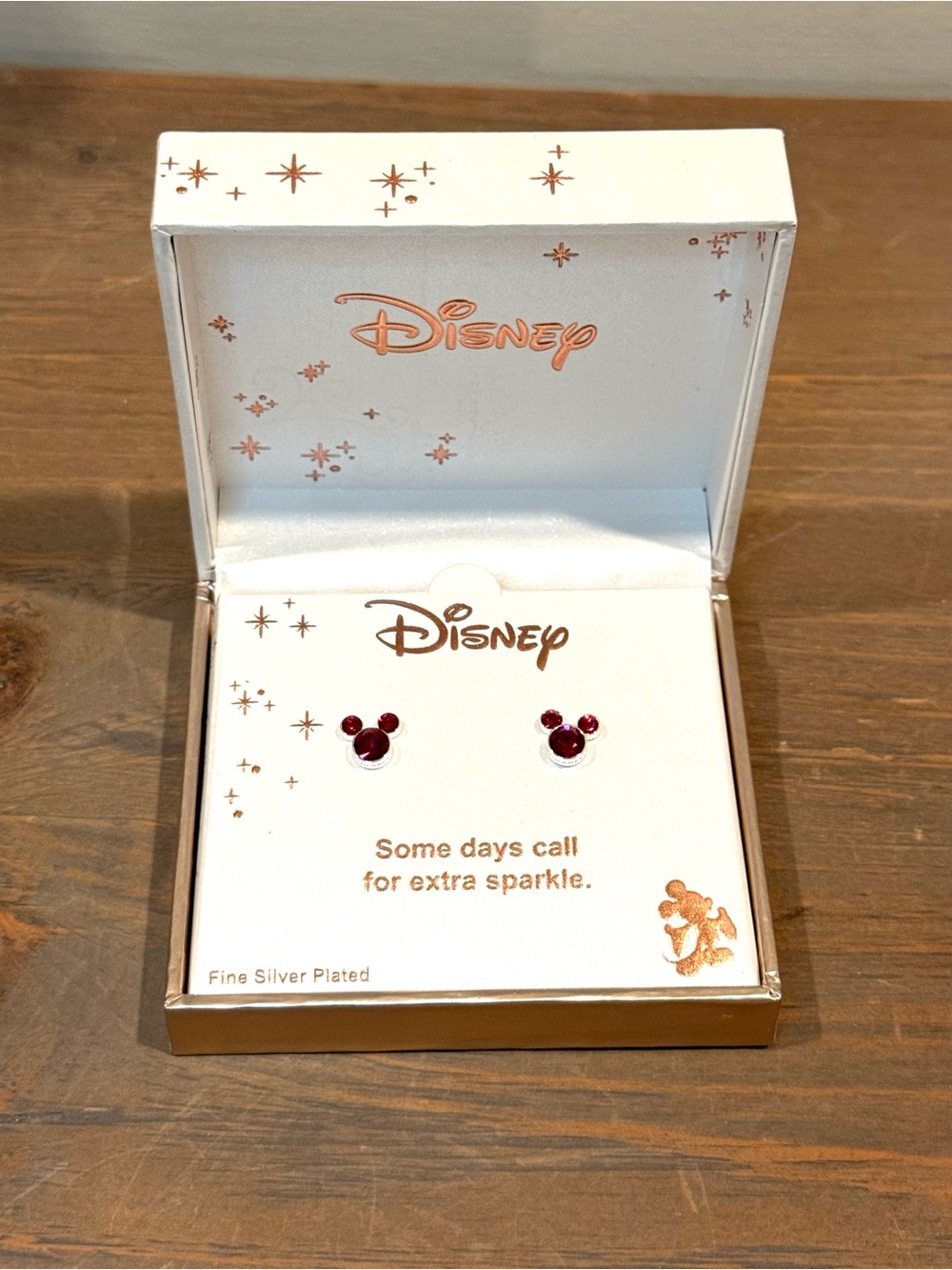 Disney Mickey Mouse Stud Earrings with Red Stones